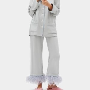 Brand New Party Pajamas Set with Feathers in Ash Grey